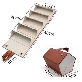 Naisfei Glasses Organiser, Travel Foldable Sunglasses Storage Organizer for Multiple Glasses Case 5 Slots PU Leather Hanging Foldable Men Women EyeGlass Storage Travel Case(Brown)