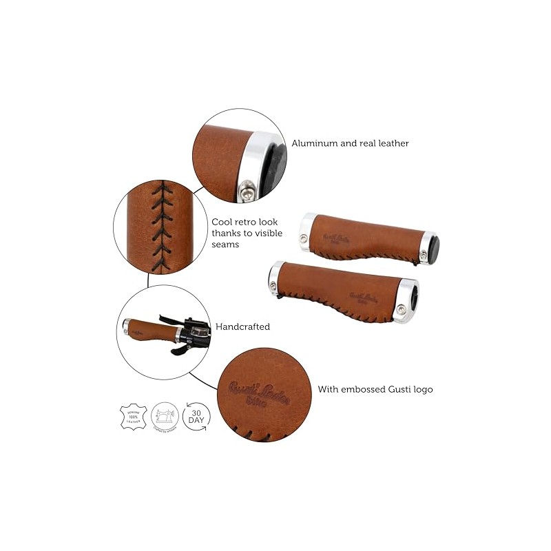 Gusti Phil A. Genuine Leather Handlebar Grip Bicycle Grip Leather