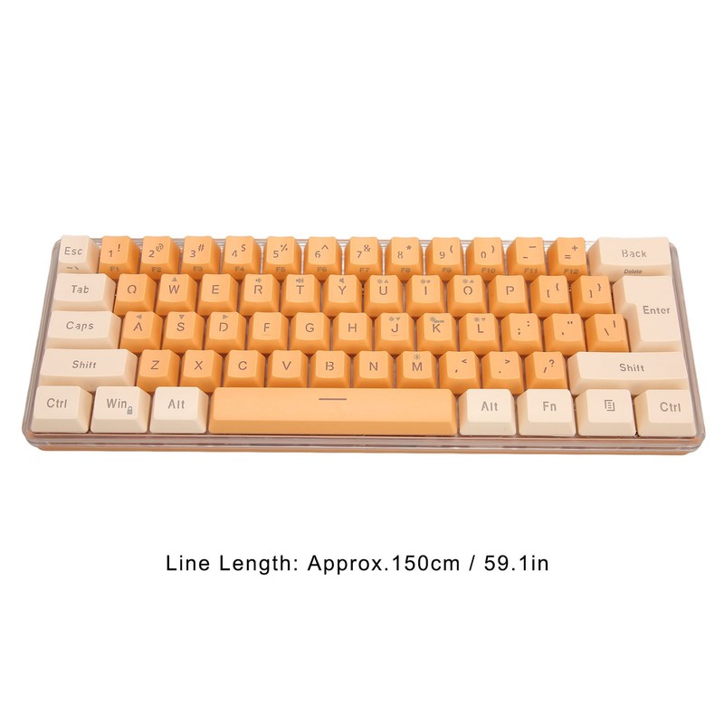 Gaming Keyboard USB 61 Keys Contrast Color RGB Light Key