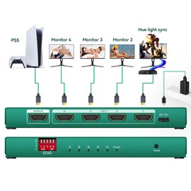 HDMI Splitter 1 in 4 Out 4k 120hz 1x4 HDMI Splitter 8k HDMI 2.1 Splitter 1 in 4 Out hue sync Box 4 Way hdmi 2.1 Splitter 1 in 4 Out 4k 120hz hdmi 4 Way Splitter 1 in 4 Out 8k hdmi 2.1 Splitter 1x4