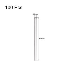 TA-VIGOR 100Pcs 2mm x 45mm Dowel Pins, 304 Stainless Steel Shelf Support Cylindrical Pin Pegs Shelf Support Pegs Fasten Elements for Furniture, Cabinets, and Mechanical Applications