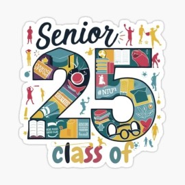 Modern Works class of 2025 senior graduation Vinyl  Sticker  cup Window Bumper Wall Laptop