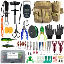 L PATTERN Fishing Accessories Set, Complete Professional Case, Fishing Accessory Set Includes Multifunctional Fishing Pliers Set, Fishing Line, Wobblers, Fishing Accessories, Fishing Bait Set,