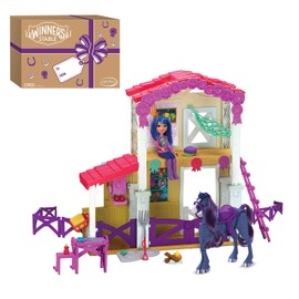 Winner's Stable Camp Clover Barn Playset, 33-Pieces, Extending Barn with Articulated Horse Figure and Small Doll, Kids Toys for Ages 3 Up by Just Play