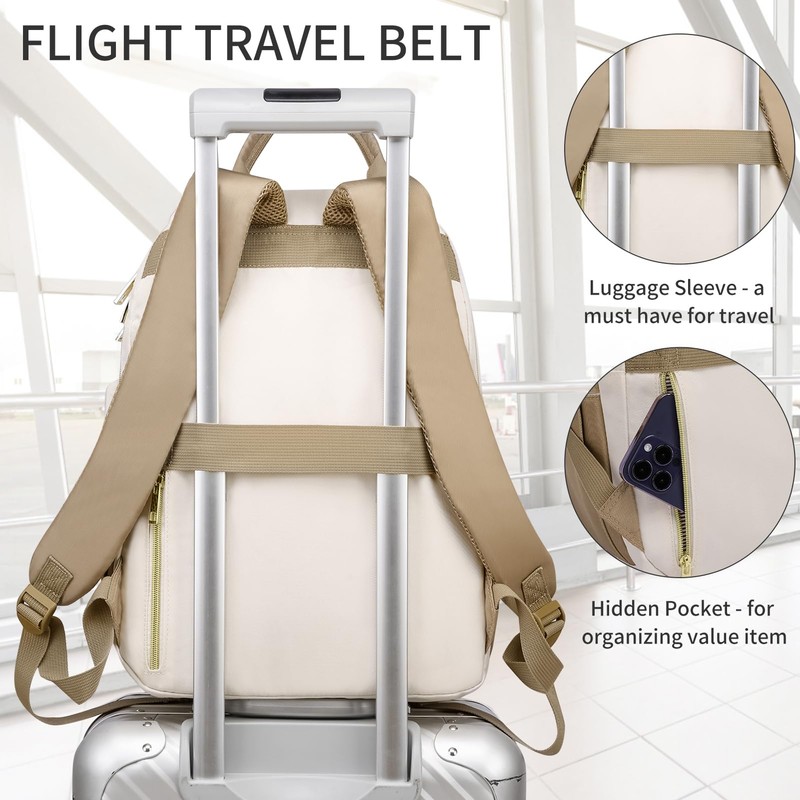 RJEU Teen Girls Laptop Backpack Aesthetic for School,Women Bookbag for