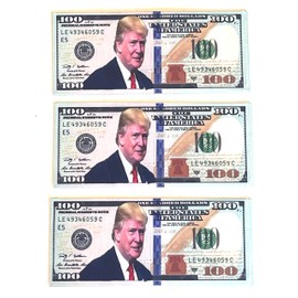 Novelty Trump $ 100 Wallet 3 Pcs Pack