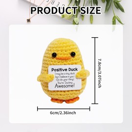 Toumett Positive Duck Gifts,Mini Knitted Duck Doll,Emotional Support Gift, for Girlfriend,Positive Gifts Potato,Good Luck Gifts,Crochet Gifts for Women,Funny Encouraging Gift for Friend Classmate