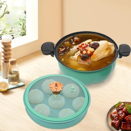 Micro Pressure Cooker, 2.1-Quart Stainless Steel Pressure Pot,Pumpkin Shaped Pressure Cooking Pot, Gas and Induction Compatible, Green