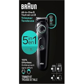 BRAUN Kit All-In-One Series 3, Recortadora de Barba, Nariz. Orejas y Cabello para Hombre 5en1, 40 Longitudes de corte, Lamina ultraafilada, Lavable