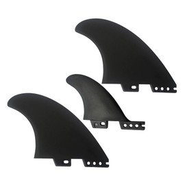 nanomaru General Purpose FCS2 Twin Fin 2+1 Stabilizer Board Fin Mid Length Surfing Short Board Carbon Black Set of 3