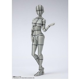 BANDAI SPIRITS S.H. Figuarts Body-chan - Kentaro Yabuki, Edition, Wire Frame (Gray Color Ver.) (Resale Version), Approx. 5.3 inches (135 mm), PVC & ABS, Pre-painted Action Figure