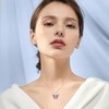 Rocayi Butterfly Necklace 925 Sterling Silver Amethyst Necklace February Birthstone