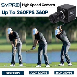 Svpro USB Camera 1080P 60fps High Speed 260fps@360P,120fps@720P Industrial Video Cam with 2.8-12mm Zoom Lens, Manual Focus Close-up UVC Golf Swing Camera for Windows Linux MacOS Android