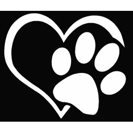Hmkaufen Car Sticker, Paw Sticker with Heart for Cars, Car Wash (10 x 11 cm, Set of 2)