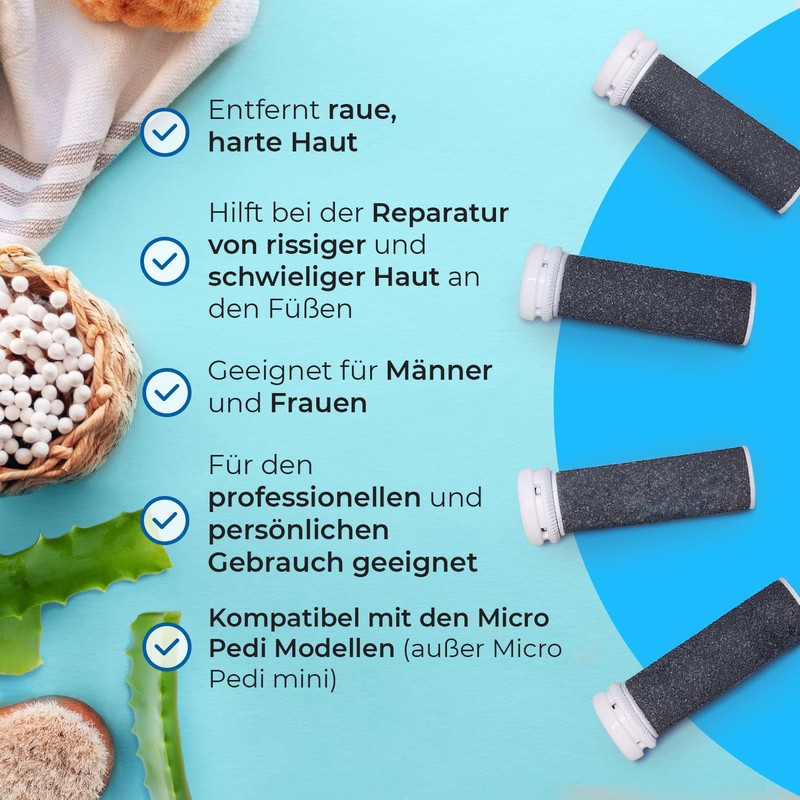 My Rollers™ Mineral Ersatzrollen (grau) für Emjoi Micro Pedi im