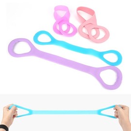 High-elasticity stretching rope, figure-eight latex TPR handle rope, elastic rubber band, strength training home workout / 고탄력 스트레칭 로프 8자형 라텍스 TPR소재 손잡이 로우프 탄력 고무 밴드 근력 홈트
