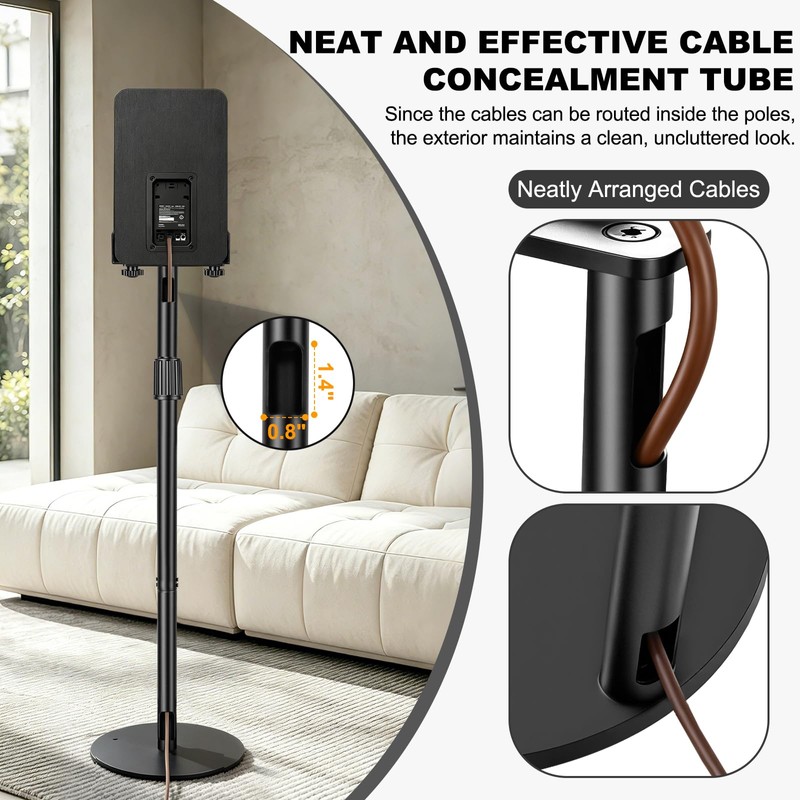 IBVIVIC Universal Speaker Stands Pair 31.5" - 41.3" Height Adjustable