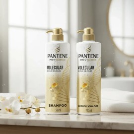 Kit Pantene Molecular Shampoo + Acondicionador + Crema De Pe