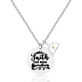 Uloveido Faith Can Move Mountains Necklace Triangle Mountain Mustard Seed Religious Pendant Christian Jewelry Gift Y2254 (Triangle Mountain)