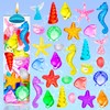 JMZYJZH 120 Pcs Sensory Bin Filler, Mini Mermaid Seashells Vase