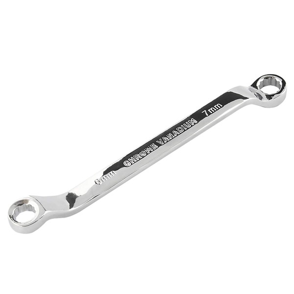 Larcele Double Box Ratcheting Wrench Combination 45-Degree Offset Spanner Metric,