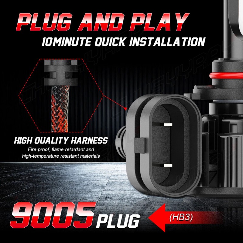 CHUSYYRAY 9005 HB3 LED Bulbs High Low Beam Headlight 80W