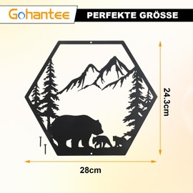 gohantee Bär Eisen Wandbild Garten Figuren Deko Wand Behang Für Tiere Metall Wandbehang Eisen Wanddeko Weihnachtsschmuck Tiere Wandbild Metall Wanddekoration Schmiedeeisen Dekorationen 3D