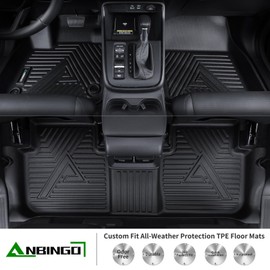 ANBINGO®-Floor Mats Custom for 2023 2024 2025 CR-V/CRV (Include Hybrid) Waterproof Car Mats All Weather Guard TPE Floor Liners Front& Rear Row Full Set Black CRV Accessories
