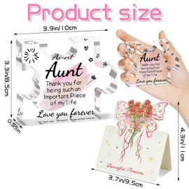 Aunt Gifts from Niece - Engraved Aunt Birthday Acrylic Puzzle Plaque- Shaped Plaque Desk Decorations Present for Birthday, Thanksgiving,Christmas, Mothers Day
