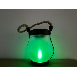 Hompavo Gen2 Solar Lanterns Outdoor Waterproof with Realistic Flickering Flame, Dual Charging (USB/Solar) & 2 Modes - Decorative Hanging/Table Lights for Patio Garden Porch Christmas Decor , Green, 2