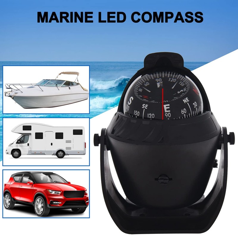 ITYAGUY Marine Boat Compass LED Light Navigation Pivoting Electronic Sea