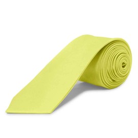 OcioDual Unisex Slim Tie Without Satin Print for Celebrations and Events 100% Brown Polyester, light yellow, Unit size