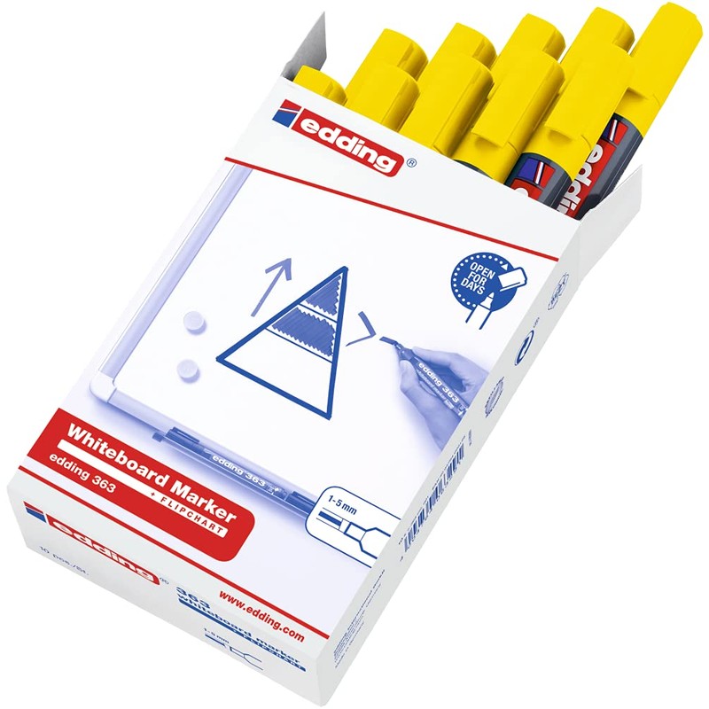 edding 363 whiteboard marker - yellow - 10 whiteboard pens