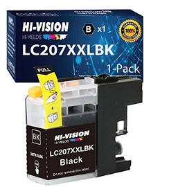 1-Pack HI-Vision Compatible LC207 XXL Super High Yield Black Ink Cartridge LC207BK LC 207XXL Replacement for MFC-J4320DW J4420DW J4620DW Color Printer