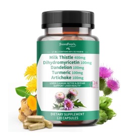 Alliwise Liver Detox and Cleanse Supplement 17-IN-1 Herbal Extract Capsules,Milk Thistle