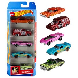 Hot Wheels Paquete Sorpresa de 5 Autos Diecast Carros de Juguete Coleccionables para Niños Mini Vehículos para Niños 3 Años en adelante