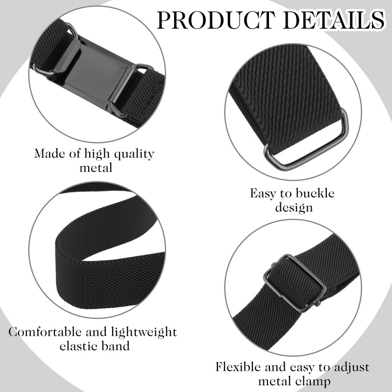 TIESOME 2PCS Adjustable Kids Elastic Belts, Stretch Waist Belts Black