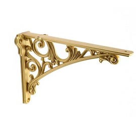 CABDM Decorative Shelf Bracket 8 inch, Gold Decorative Brackets for Shelving, Heavy Duty Vintage, DIY Projects, Hardware Included, 4 Pack, 7.87x5.6x1.73 inch,Baroque Style