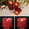 7LinRay Burgundy Flameless Candles with Remote, Real Wax Battery Operated