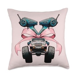 Coquette Bow RC Car Mom Remote Control Car Mothers Day Girl Throw Pillow