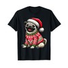 Dog Pug Ugly Sweater Santa Hat Christmas T-Shirt