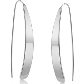 Silver Drop Earrings for Women - Silver Long Earrings for Women, Teardrop Earrings for Women, 925 Sterling Silver Plated Tear Drop Earrings, Silver Dangle Earrings for Women, Silver Threader Earrings