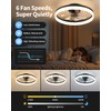 PUSU 15.8" Low Profile LED Ceiling Fans with Light, Reversible