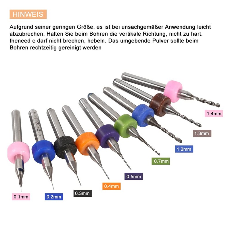 PCB Pressure Board Tip Spiral Flute Carbide Drill Bits 0.1