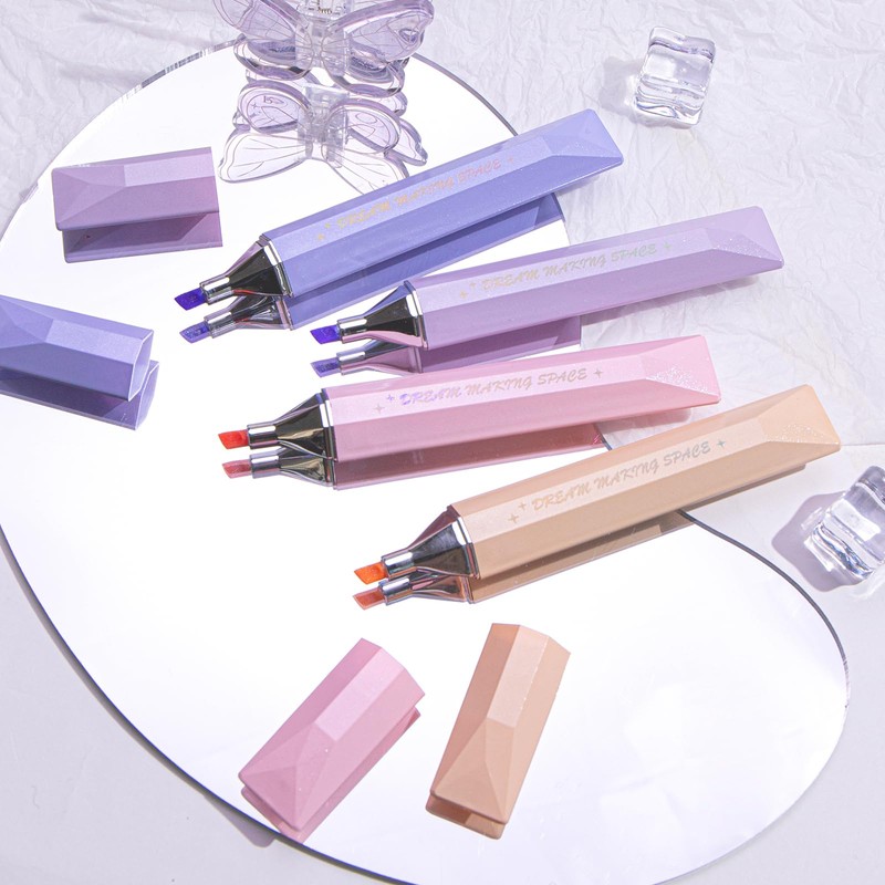 COLNK Glitter Highlighter Pen,Chisel Tip,Metallic Highlighters for Journal Planner, Highlighting,
