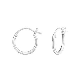I love silver jewellery French Lock Sterling Silver Hoop Earrings - SIZE 12mm Small & Dainty