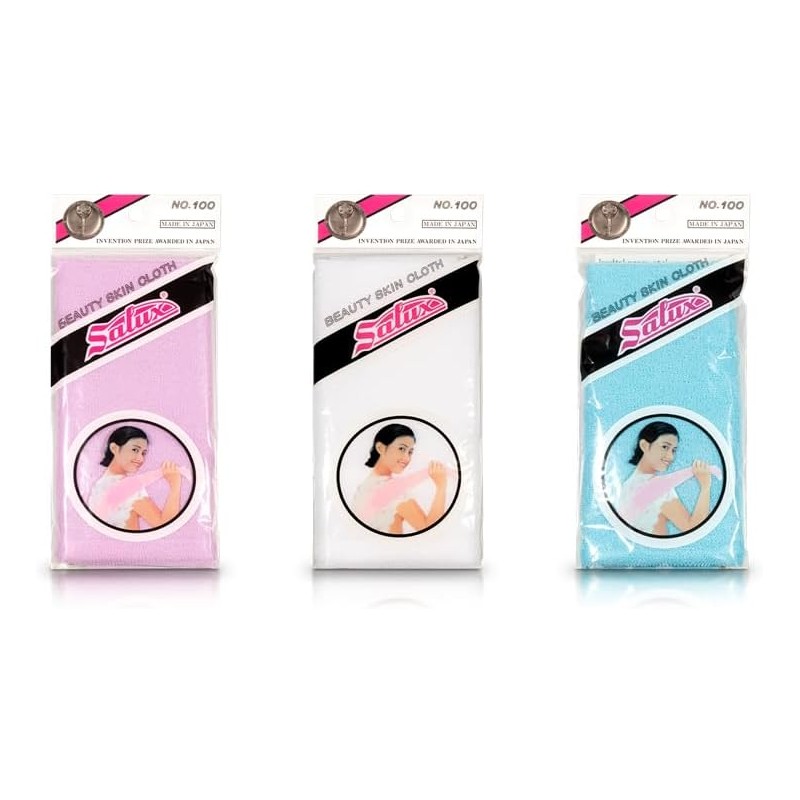 Salux Toallas de baño morado blanco azul, paquete de 3