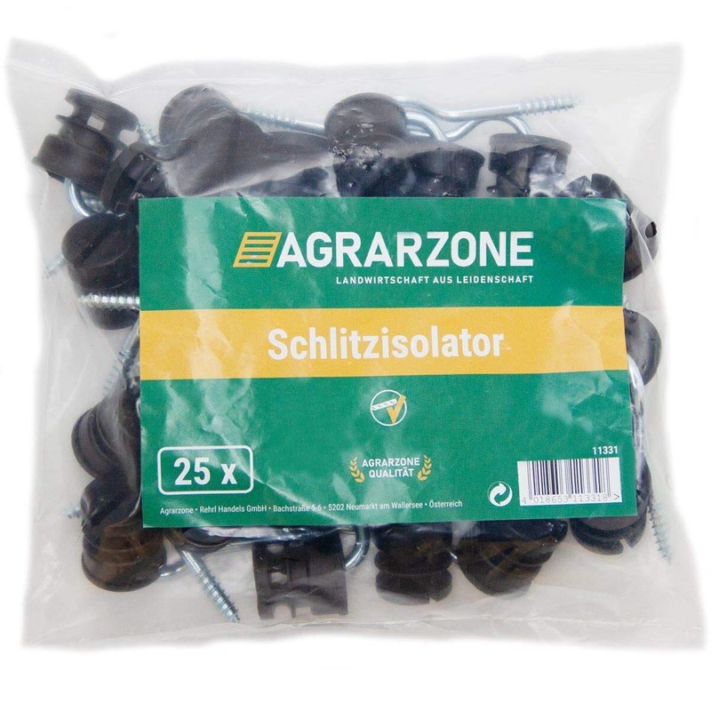 Agrarzone Pasture Fence Insulator, Slot Insulator, Black, 5.3 mm Support