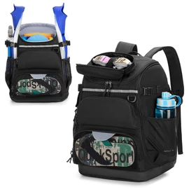 GOBUROS Swim Backpack with Separate Shoe Space, Swim Gear Bag for Swimming Pool, Beach, Swimming Athlete Sports Backpack for Men and Women, Black