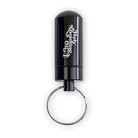 Anointing Oil Container Keychain, Black, 2mL Glass Bottle Inside Protective Metal Casing with Screw-Top Lid, 1/2 Dram Vials for Essential Oils, Holy Water, & Samples